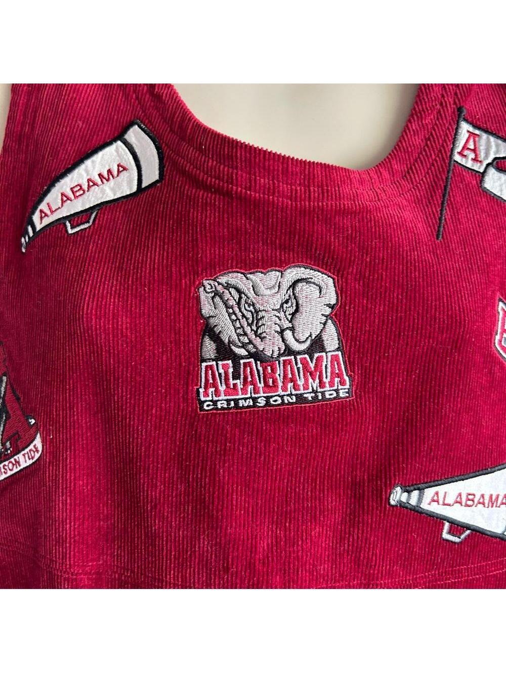 Roll Tide! Alabama NCAA Vintage Corduroy Embroidered Maxi Dress | Size Medium